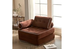 ‎LITBIRD Litbird Faltbares 4-in-1 Sofa Bett – Sitzsack-Sofa, Relaxsessel, Spielsofa, Schlafsofa & Gästebett für kleine Räume, Sessel fürs Schlafzimmer & Wohnzimmer (Braun, 95 cm mit Armlehnen)