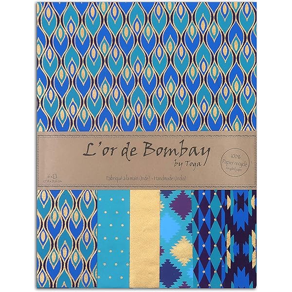 MAHARANIS Fairtrade Lokta Daphne Lot De 4 Feuilles De Papier Fait Main Pour Emballage, Bricolage Et Plus Encore Tons Chauds Issus D'une Fabrication Artisanale Durable