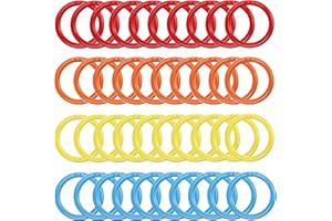 CUHZA 40 Pièces Anneaux de Feuilles Mobiles en Plastique Anneaux de Reliure Multicolores Anneaux de Livre Flexibles Pour Cartes