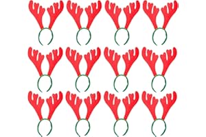 REDSTAR FANCY DRESS 12 Pack Reindeer Antler Headbands – Red Christmas Fancy Dress Accessories for Adults & Kids – Festive Party Wear for Holiday Events, School Plays & Costume Parties