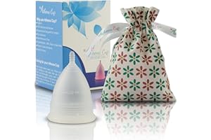 ATHENA CUP Athena Menstrual Cup One-Pack, Period Cups for Regular to Heavy Flow (Size 2 Large) - Soft Reusable Menstruation Cup - BPA Free Feminine Silicone Cup - Easy to Use and Clean Tampon and Pad Alternative (Transparent Clear)