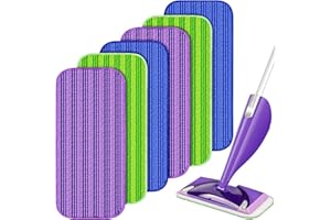 ILAVCOOL Mop Microfaser Reinigung Pads, 6 Stück Wiederverwendbar Mop Pads für Swiffer WetJet, Nachfüllpackungen für WetJet-Pads Wischmopp-Reinigungskissen Bezug Wischbezug Reinigungs Pads für Hartholz