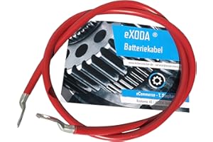 Cavo da batteria eXODA di 100cm Cavo di alimentazione da 25 mm² in rame con estremità ad anello M10