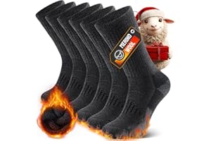 TIBISI Thermal Mens Socks Women,Merino Wool Socks,Warm Winter Thick Socks,Work Socks,Running Sports Hiking Walking Trainer socks Wool Socks- 3 pairs