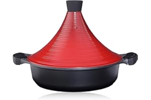 ‎INTIGNIS Marokkanischer Tajine-Kochtopf | Induktion | Selbstbefüllender Deckel 28 cm großes Metall | Super Non Stick Traditional Tender Slow Cook Tajin Kasserolle'