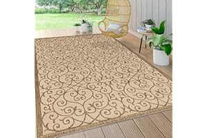 JONATHAN Y SMB107B-8 MADRID Filigrana vintage, area esterna interna tappeto, classico, tradizionale, di pulizia di transizione facile, cortile, patio, non spostamento, beige/marrone, 240 cm X 300 cm