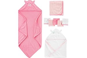 Simple Joys by Carter's Unisex Babies' 8-Piece Towel and Flannel Set, Multipacks