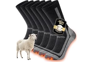 Cirorld Merino Wool Thermal Hiking Socks for Men Women Cushioned Anti Blister Wicking Walking Socks, Work Boot Crew Sock for Trekking Running Riding Cycling, Outdoor Sports 3 Pairs