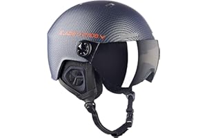 BLACK CREVICE Casco da sci Gstaad I Casco da sci con visiera stile pilota in diversi colori I Casco da sci per Uomo & Donna I Casco da sci in policarbonato I Casco traspirante I Regolabile