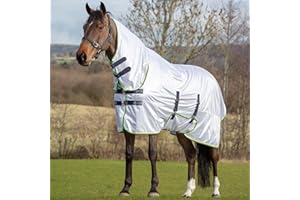 Asker Fly Combo Horse Rug - White 5ft9