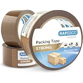 Rapesco 1750 Cinta de Embalar Resistente, 50 mm x 60 m, Marr&oacute;n, Paquete de 3 | Resistente