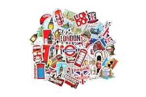 TARIFA UNITED London stickers Autocollants Londres Bus Rouges pour Ados Grande Bretagne England Vacances Voyage Autocollant Bouteilles d'Eau Laptop Portable Skateboard Scrapbooking Deco UK British