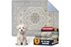 YOSEPATI Tappetini per pipì lavabili per cani, 2 confezioni di tappetini per cuccioli riutilizzabili 60x45cm super assorbenti impermeabili per l'addestramento degli (Medaglione Grigio, 60 x 45 cm (2 pezzi))