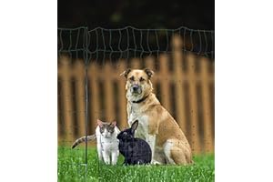 Landkaufhaus Mayer engmaschiges Hütenetz 105cm hoch mit Doppelspitze (9 Pfählen) -15m lang - in Schwarz/Grün