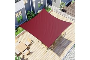 jarolift Sonnensegel Quadrat, Wasserabweisend, Sonnenschutz Sichtschutz für Terrasse Garten Balkon, Polyestergewebe, 500 x 500 cm, Weinrot