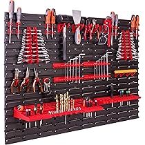 Sistema Di Scaffalatura Da Parete Per Officina - 158x78 Cm, Con Supporti Per Attrezzi E Scatole Impilabili - Foto 6