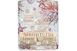 Tex family Telo ARREDO copritutto Gran Foulard COPRILETTO copridivano Tessuto LONETA (Coralli Rosso, 2 Piazze)