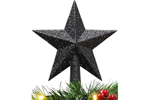 Christmas Concepts® 20cm Glitter Tree Topper - Adorno para la Punta del árbol de Navidad (Negro)