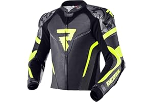 REBELHORN Rebel Chaqueta de Cuero para Moto para Hombre