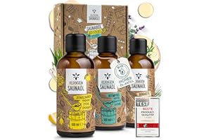 ‎HELDENGRÜN Heldengrün® BIO Saunaaufguss Set [100 % NATURREIN] 3er Duftmix mit ätherischen Bio-Ölen – Für jede Stimmung & 60 Anwendungen – Sauna Konzentrat: wohltuend & intensiv – Geschenk für Sauna-Liebhaber