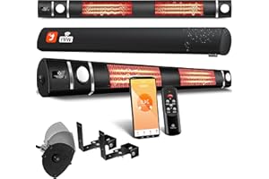 Kesser® promiennik na podczerwień, 3000 W, pręt gastro-podczerwieni, w zestawie Reflektor tarasowy LED z WiFi i pilotem zdalnego sterowania, w zestawie osłona ochronna, promiennik na podczerwień,