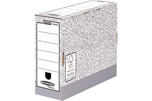 ‎FELLOWES Fellowes R-Kive System Ablagebox Archivschachtel A4, 10 Stück 105mm, weiß/grau