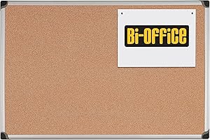 Bi-Office Tableau d'Affichage en Liège Maya W, Cadre en Aluminium, 120 x 90 cm