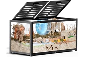 BUCATSTATE Hamsterkäfig 3,0: Metall Rattenkäfig Kleintierkäfig Groß Stapelbar mit Einfacher Montage 100L x 50W x 52H cm für Nager, Mäuse, Zwerghamster (0,5m², Schwarz)