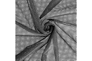 TELOOCO Netzstoff Nähen Schwarz Netz Schattentuch 75 x 150 cm Netzgewebe Stoff Leicht Elastisch Stoff Polyester Netzstoff Maschennetz für Netztaschen Einkaufstaschen Selbstgemachte Netzkleidung