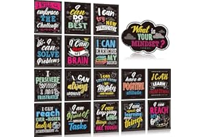 CLABBY Wachstums Mindset Poster Set Konfetti Klassenzimmer Schwarzes Brett Dekoration Positiv Achtsamkeit Klassenzimmer Plakat für Grundschule Mittelschule Wand Dekoration (Schick Stil)