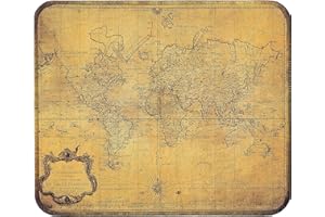 Silent Monsters Tappetino Mouse 36 x 25 cm mappamondo, con Bordo Cucito, Durevoli, antiscivolo e silenzioso, gioco, ufficio, casa, lavabile, arrotolabile, Tappetini per il Gaming Mousepad