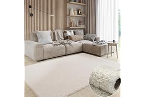 ‎MY-RUG MY-RUG Teppich Shaggy Star Hochflor rechteckig Creme 140 x 70 cm - Schlafzimmer Teppich, Langflor, Günstig