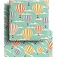 4 x Air Balloon Vintage Eco Wrapping Paper Sheets 70cmx50cm - Premium Recyclable Gift Wrap for Birthday, Father's Day, Retirement, Travel, New Baby, Graduation & more