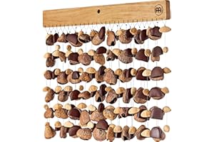 Sonic Energy Kenari/Pangi/Bendo Nussschalen Chime – Soundeffekt-Instrument für Therapie und Percussion – Mit Mahagoniholz-Aufhängung (SKBPCH)