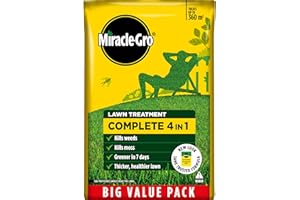 Miracle-Gro Evergreen Complete 4-in-1 Lawn Food, Weed & Moss Control, 360 m2, Yellow