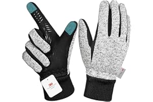 Nesirooh Guantes Invierno Hombre Mujer, 3M Thinsulate Impermeable Antideslizante Pantalla Táctil Guantes de Ciclismo para Bicicleta Correr Senderismo Conducción Esquí
