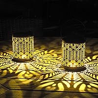 Gadgy Solarlaterne für Außen Hängend | 2 Stück mit Pfau-Motiv | Solar Laternen für Draußen | LED Laterne aus Schwarz…