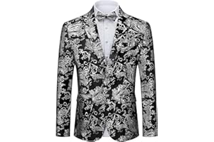Autsel Blazer Homme de fête à Paillettes Casual Veste de Smoking Slim Fit pour Soirée Veste de Costume Mode