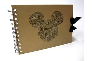 SCRAPBOOK WONDERLAND Disney Autograph Book, Mickey or Minnie Mouse, Disney Land or Disneyworld, A5 Size (A5 Mickey (Paris))