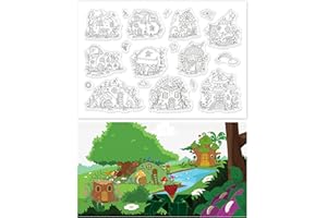 GLOBLELAND Timbro Casa Timbri Trasparenti Sigillo Mini Casa Timbri Journaling in Silicone Trasparente per la Creazione di Biglietti e Decorazioni per Scrapbooking