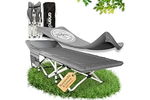 Ananda Goods® Feldbett klappbar mit Matratze – Campingbett & Gästebett faltbar, Reisebett Erwachsene, Klappbett/Campingliege 190x70cm – bis 200KG, mit gemütlicher Matratze & Bettlaken