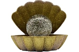 Sense Aroma Colour Changing Clam Shells Light | Beautiful Pearl Glitter Ball USB/Battery Powered Lamp Mood Light Ornaments for Living Room Accessories Bedroom Coquette Room Decor (Gold Glitter)