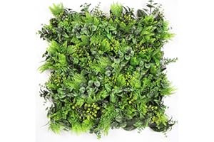 ULAND Artificial Plant Wall Panels, Pack of 12pcs 20"x20", Greenery Hedges, Ivy Privacy Living Wall Fence Screening, Home Garden Outdoor Wall Decoration(A047,12)