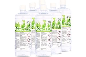 DARNLIGHT Bioethanol 96,6% für Indoor Dekokamine - Flüssiges Bio-Ethanol für Bioethanol Tischkamine, Tischfeuer, Dekofeuer & Bio-Kamine - Geruchsfreies Kaminethanol (6X 1 Liter)