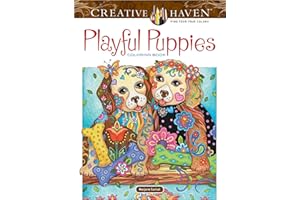 Creative Haven Playful Puppies Coloring Book