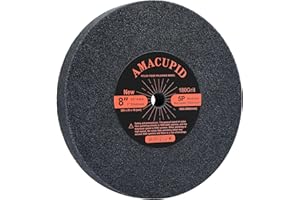 AmaCupid Mola lucidante in fibra di nylon spazzolata, 200 mm, durezza 5P. Per l'uso su smerigliatrici da banco e lucidatrici. Lucidatura di materiali teneri come rame e alluminio. Attacco da 16 mm