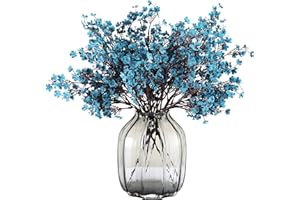 JAKY-Global Künstliche Blumen 6 Stück Getrocknete Unechte Seide Blumen Babysbreath Pflanze Dekoration für Hochzeit Sträuße Haus Garten Party Blumenschmuck (Pfauenblau)