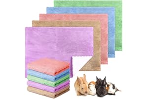 Panelee 10 Tappetini Assorbenti Impermeabili per Pipì di Piccoli Animali Tappeto per Gabbia Porcellini d'India Traversine Lavabili per Dormire Fodera per Coniglio Cavie (Multicolore, 18 x 24 Pollici)