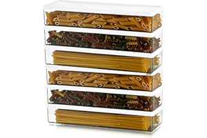 HANOBE Contenitori Ermetici In Plastica, Barattolo Con Coperchi, Rettangolari Per Frigorifero, Set Di 6 Contenitori Per Alimenti Durevoli E Impilabili