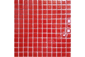 GRAND TAPS 30x30cm Plain Red Glass Mosiac Mosaic Tiles Sheet (MT0022)